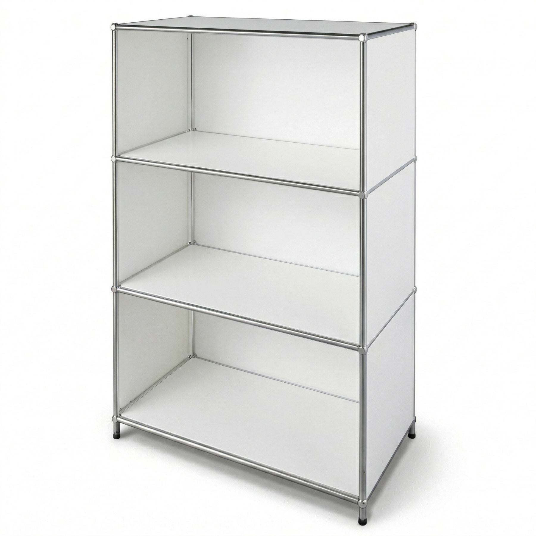 Metal Shelving Unit | Concept Epure MK-101 | 4-Tier Freestanding Shelf | Bookcase with Side Panels | Modern Storage Shelf