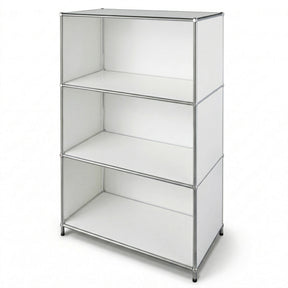 Metal Shelving Unit | Concept Epure MK-101 | 4-Tier Freestanding Shelf | Bookcase with Side Panels | Modern Storage Shelf