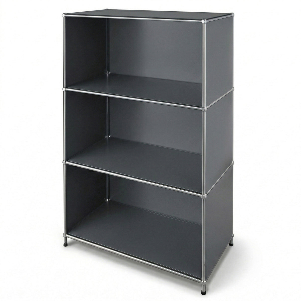 Metal Shelving Unit | Concept Epure MK-101 | 4-Tier Freestanding Shelf | Bookcase with Side Panels | Modern Storage Shelf
