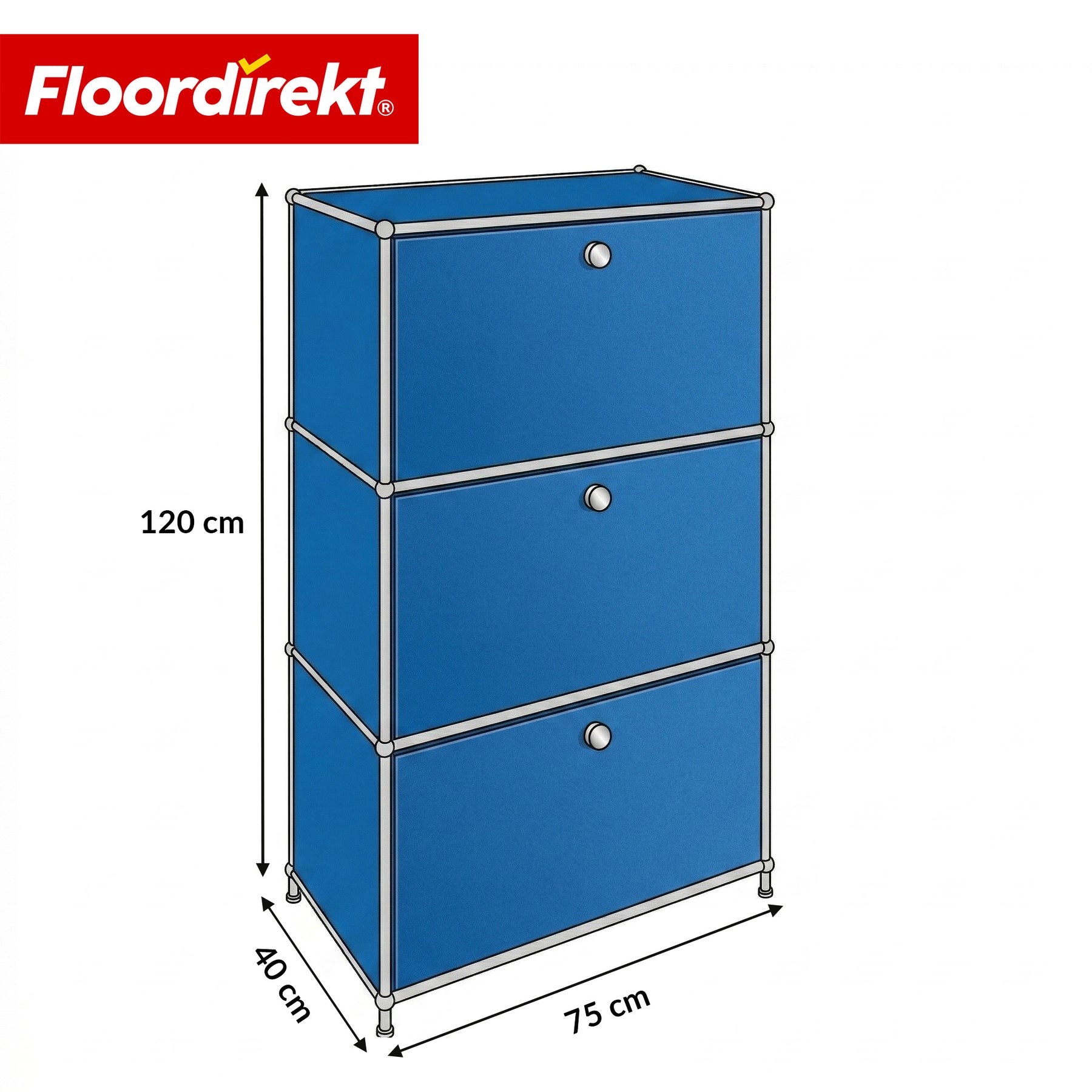Metal Cabinet | Concept Epure MK-129 | Sideboard with 3 Lockable Compartments | Modern Storage Cabinet
