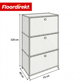 Metal Cabinet | Concept Epure MK-129 | Sideboard with 3 Lockable Compartments | Modern Storage Cabinet