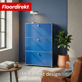 Metal Cabinet | Concept Epure MK-129 | Sideboard with 3 Lockable Compartments | Modern Storage Cabinet