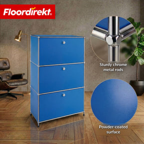 Metal Cabinet | Concept Epure MK-129 | Sideboard with 3 Lockable Compartments | Modern Storage Cabinet