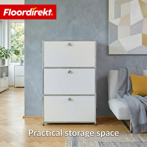 Metal Cabinet | Concept Epure MK-129 | Sideboard with 3 Lockable Compartments | Modern Storage Cabinet