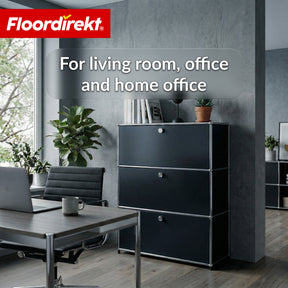 Metal Cabinet | Concept Epure MK-129 | Sideboard with 3 Lockable Compartments | Modern Storage Cabinet