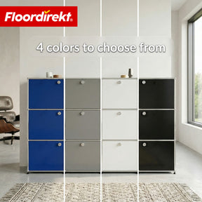 Metal Cabinet | Concept Epure MK-129 | Sideboard with 3 Lockable Compartments | Modern Storage Cabinet