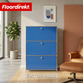 Metal Cabinet | Concept Epure MK-129 | Sideboard with 3 Lockable Compartments | Modern Storage Cabinet