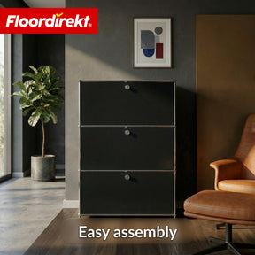 Metal Cabinet | Concept Epure MK-129 | Sideboard with 3 Lockable Compartments | Modern Storage Cabinet