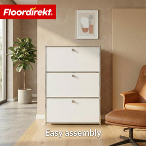 Metal Cabinet | Concept Epure MK-129 | Sideboard with 3 Lockable Compartments | Modern Storage Cabinet