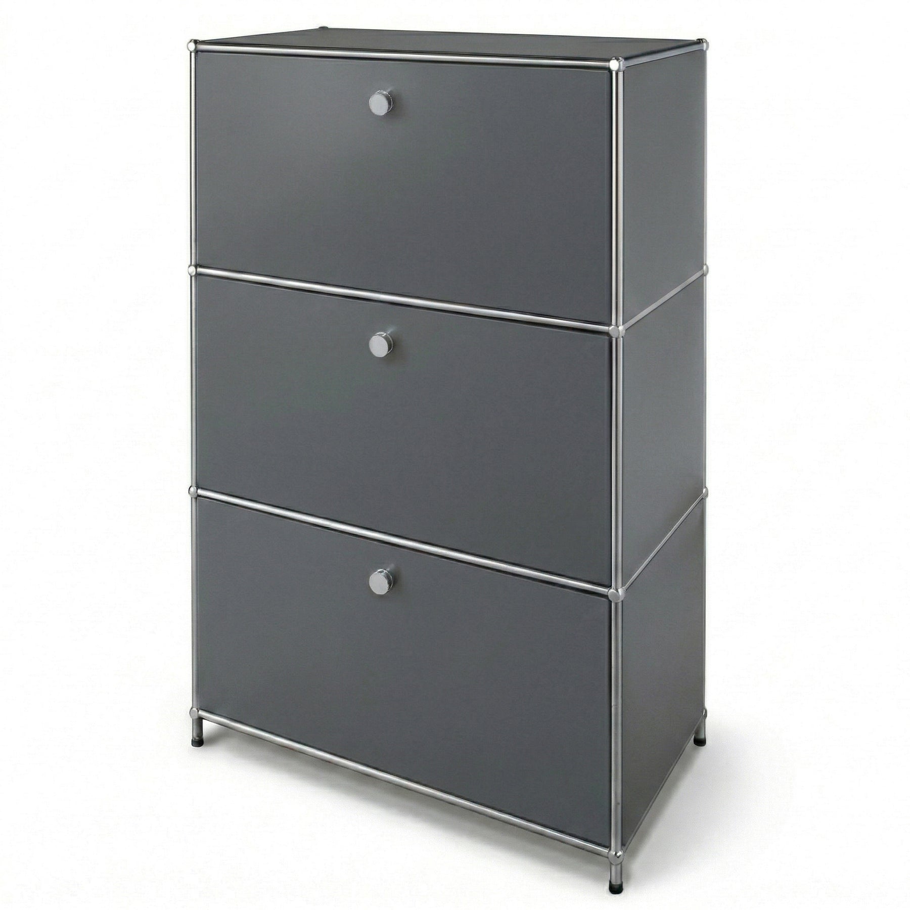 Metal Cabinet | Concept Epure MK-129 | Sideboard with 3 Lockable Compartments | Modern Storage Cabinet