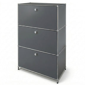 Metal Cabinet | Concept Epure MK-129 | Sideboard with 3 Lockable Compartments | Modern Storage Cabinet
