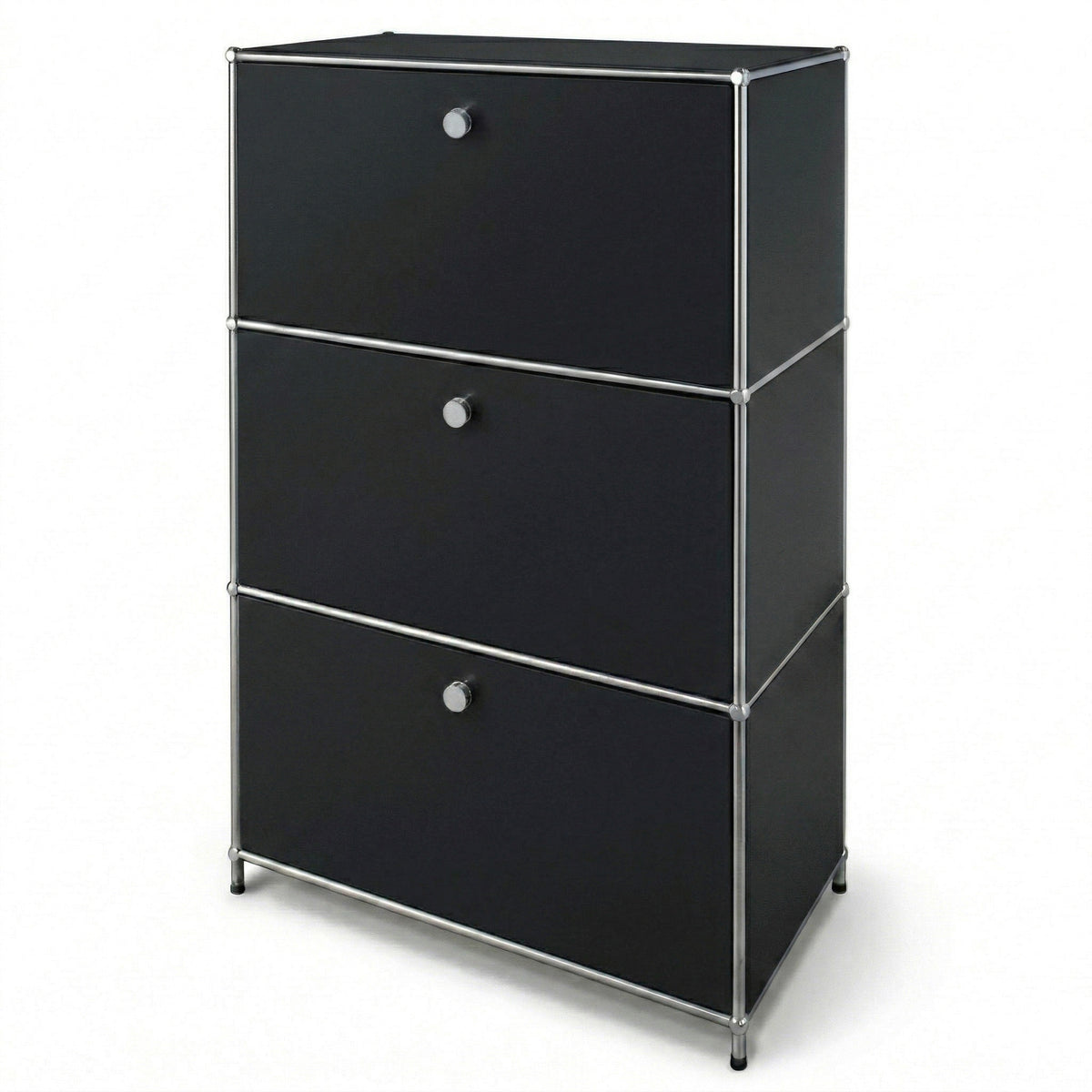 Metal Cabinet | Concept Epure MK-129 | Sideboard with 3 Lockable Compartments | Modern Storage Cabinet