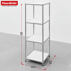 Metal shelving unit | Concept Epure MK-005 | 4-tier storage unit with open shelves | Available in several colours