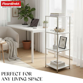 Metal shelving unit | Concept Epure MK-005 | 4-tier storage unit with open shelves | Available in several colours