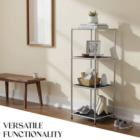 Metal shelving unit | Concept Epure MK-005 | 4-tier storage unit with open shelves | Available in several colours