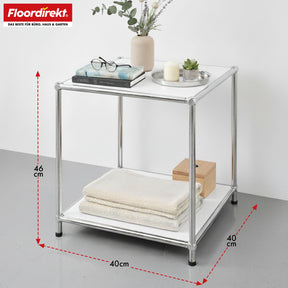 Metal shelf | Concept Epure MK-012 | Open side table & storage shelf with 2 shelves | Available in several colours