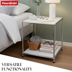 Metal shelf | Concept Epure MK-012 | Open side table & storage shelf with 2 shelves | Available in several colours