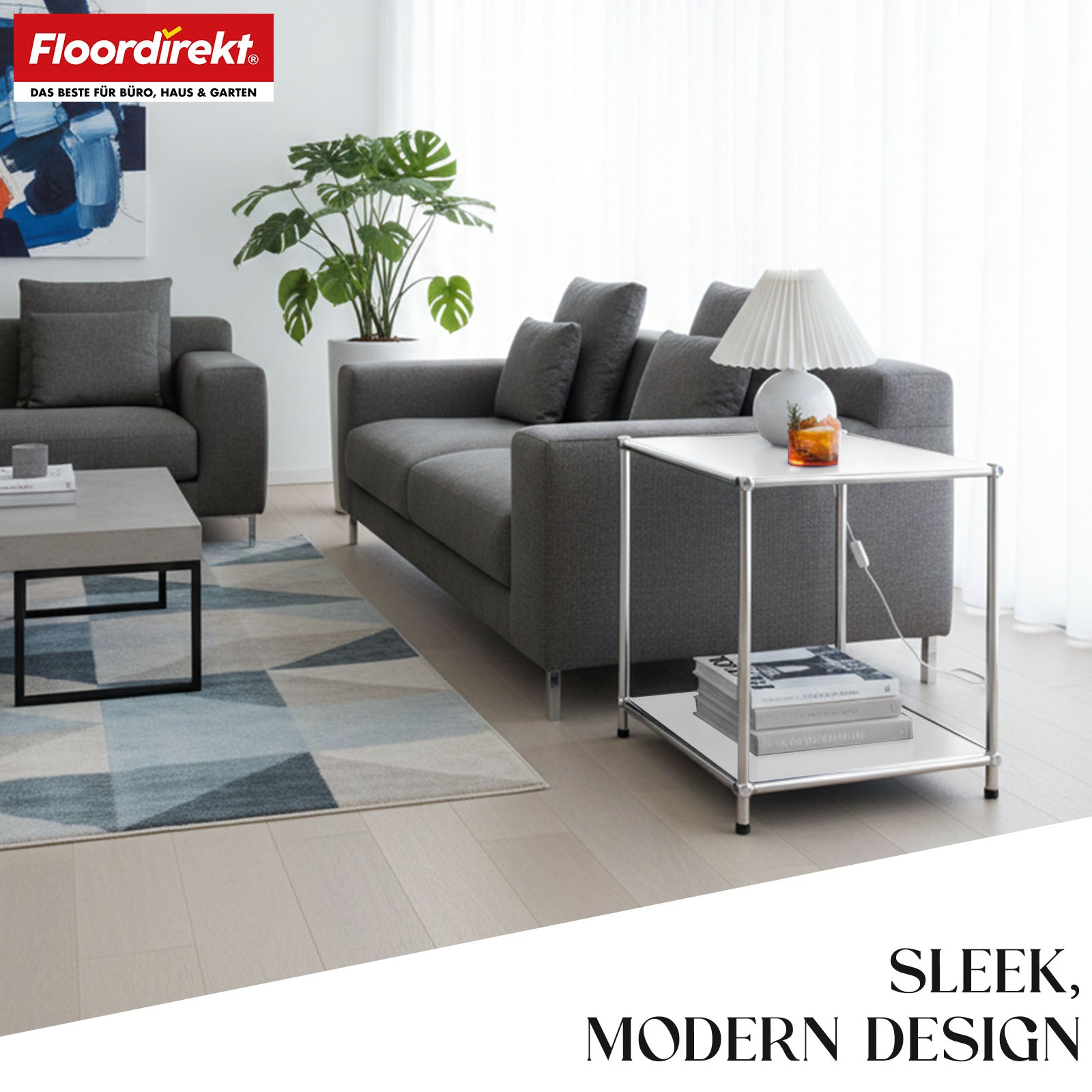 Metal shelf | Concept Epure MK-012 | Open side table & storage shelf with 2 shelves | Available in several colours