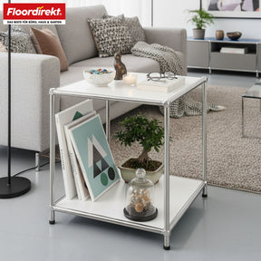 Metal shelf | Concept Epure MK-012 | Open side table & storage shelf with 2 shelves | Available in several colours