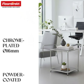 Metal shelf | Concept Epure MK-012 | Open side table & storage shelf with 2 shelves | Available in several colours