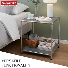 Metal shelf | Concept Epure MK-012 | Open side table & storage shelf with 2 shelves | Available in several colours
