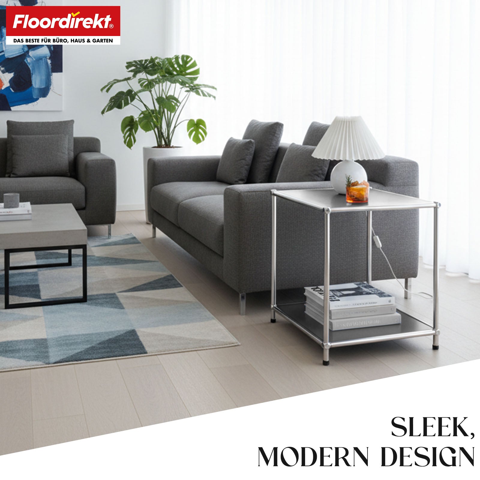 Metal shelf | Concept Epure MK-012 | Open side table & storage shelf with 2 shelves | Available in several colours