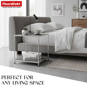 Metal shelf | Concept Epure MK-012 | Open side table & storage shelf with 2 shelves | Available in several colours