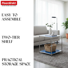 Metal shelf | Concept Epure MK-012 | Open side table & storage shelf with 2 shelves | Available in several colours