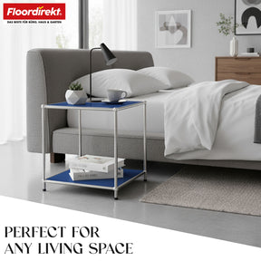 Metal shelf | Concept Epure MK-012 | Open side table & storage shelf with 2 shelves | Available in several colours