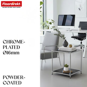 Metal shelf | Concept Epure MK-012 | Open side table & storage shelf with 2 shelves | Available in several colours