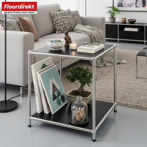 Metal shelf | Concept Epure MK-012 | Open side table & storage shelf with 2 shelves | Available in several colours