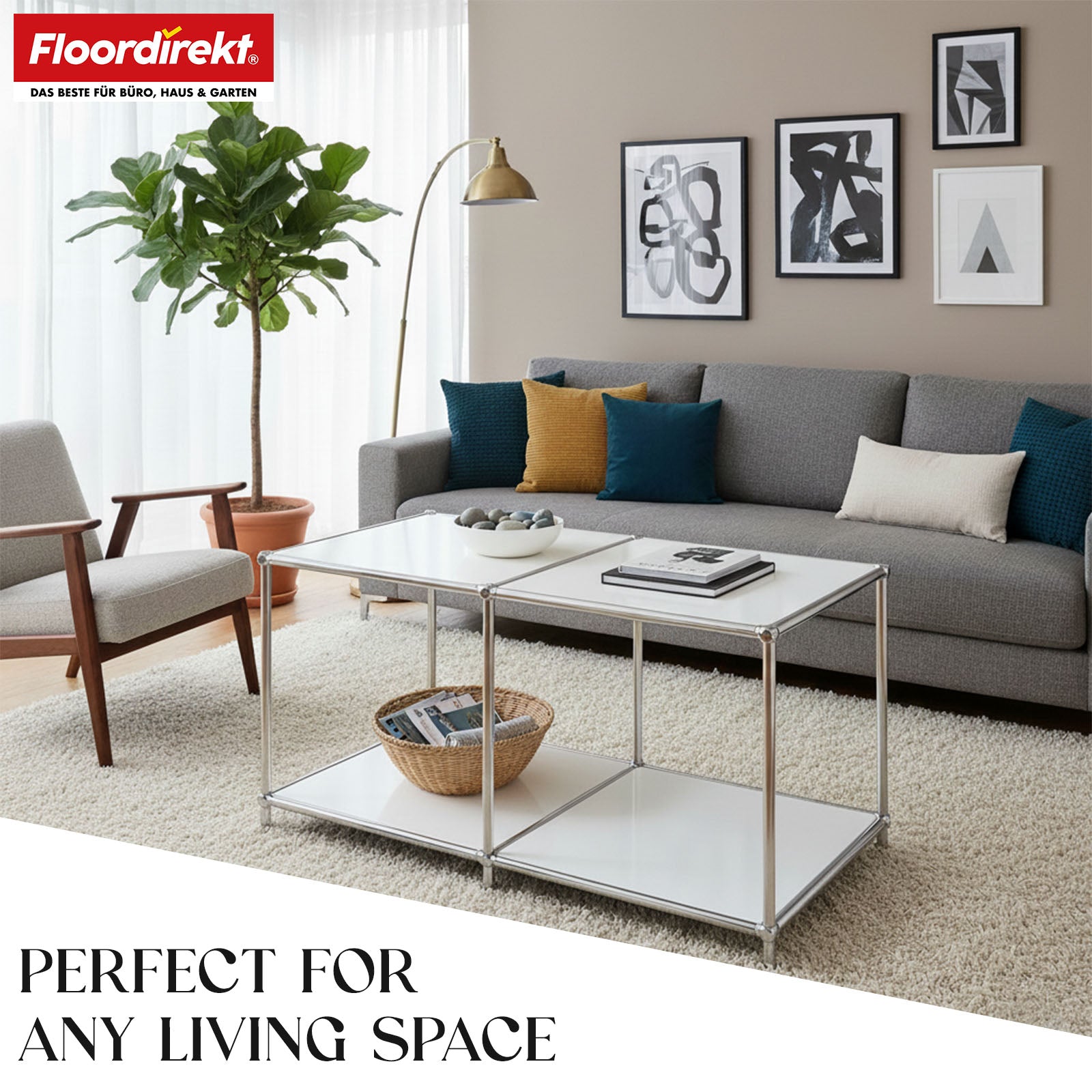 Metal shelving unit | Concept Epure MK-016 | Sideboard & storage shelf with open shelves | Available in several colours