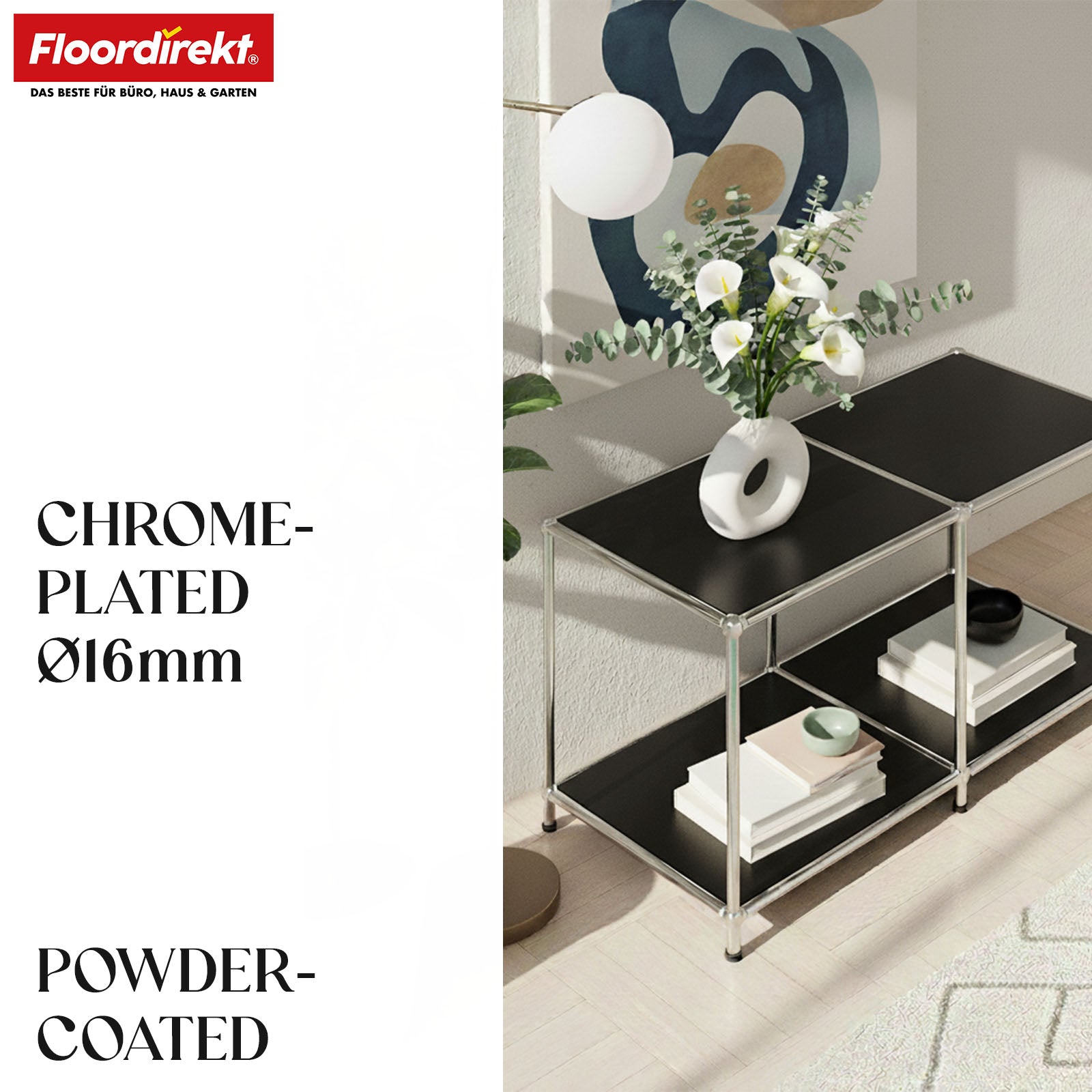 Metal shelving unit | Concept Epure MK-016 | Sideboard & storage shelf with open shelves | Available in several colours