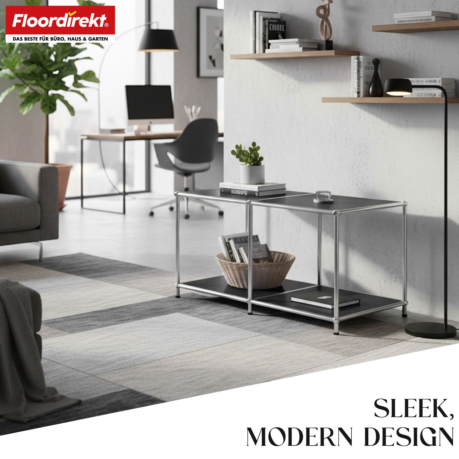 Metal shelving unit | Concept Epure MK-016 | Sideboard & storage shelf with open shelves | Available in several colours