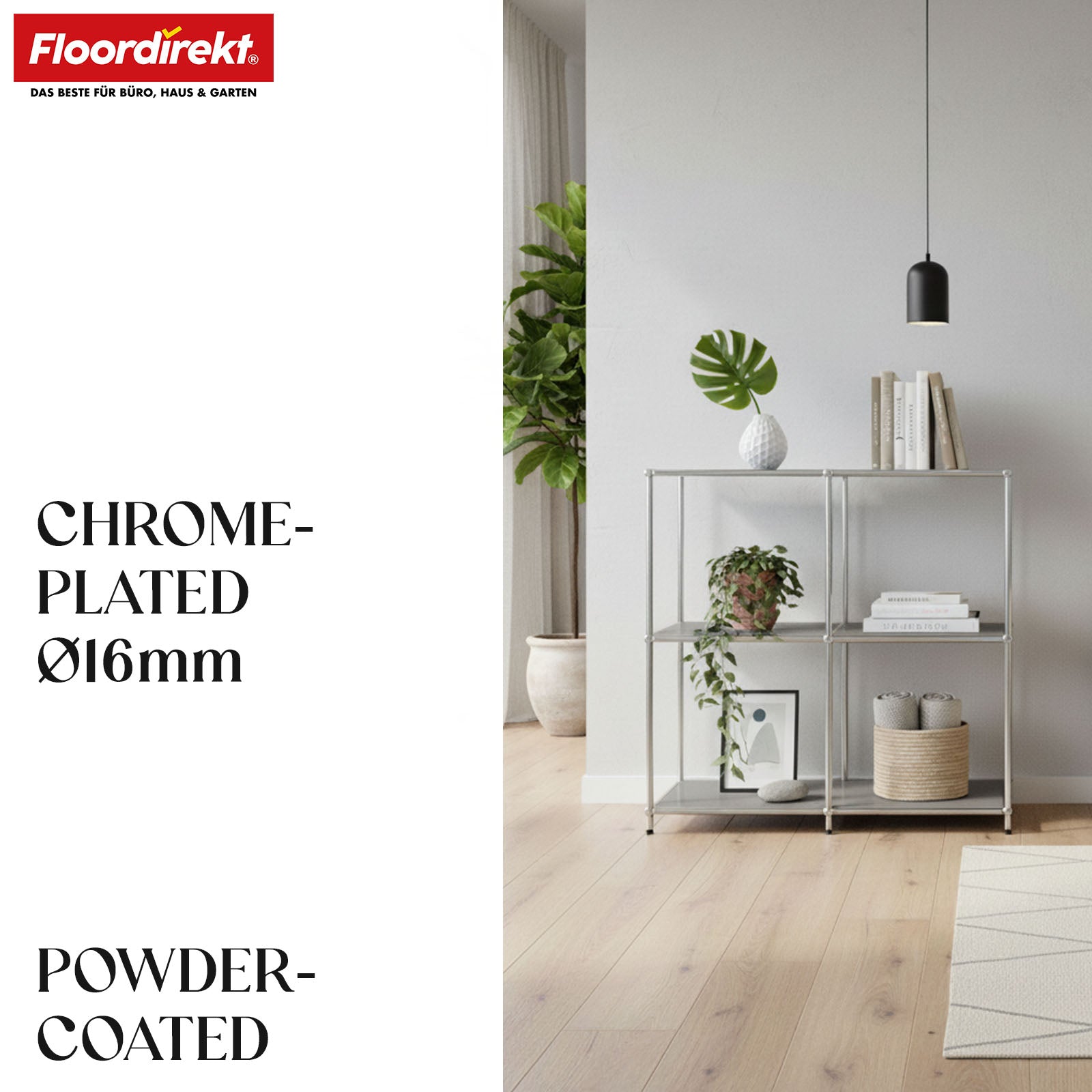 Metal shelving unit | Concept Epure MK-027 | Open 3-tier sideboard & storage shelf | Available in several colours