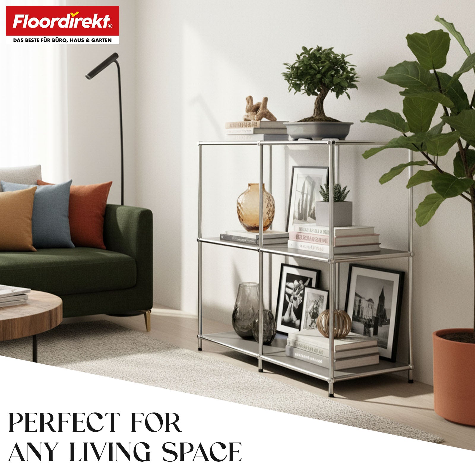 Metal shelving unit | Concept Epure MK-027 | Open 3-tier sideboard & storage shelf | Available in several colours