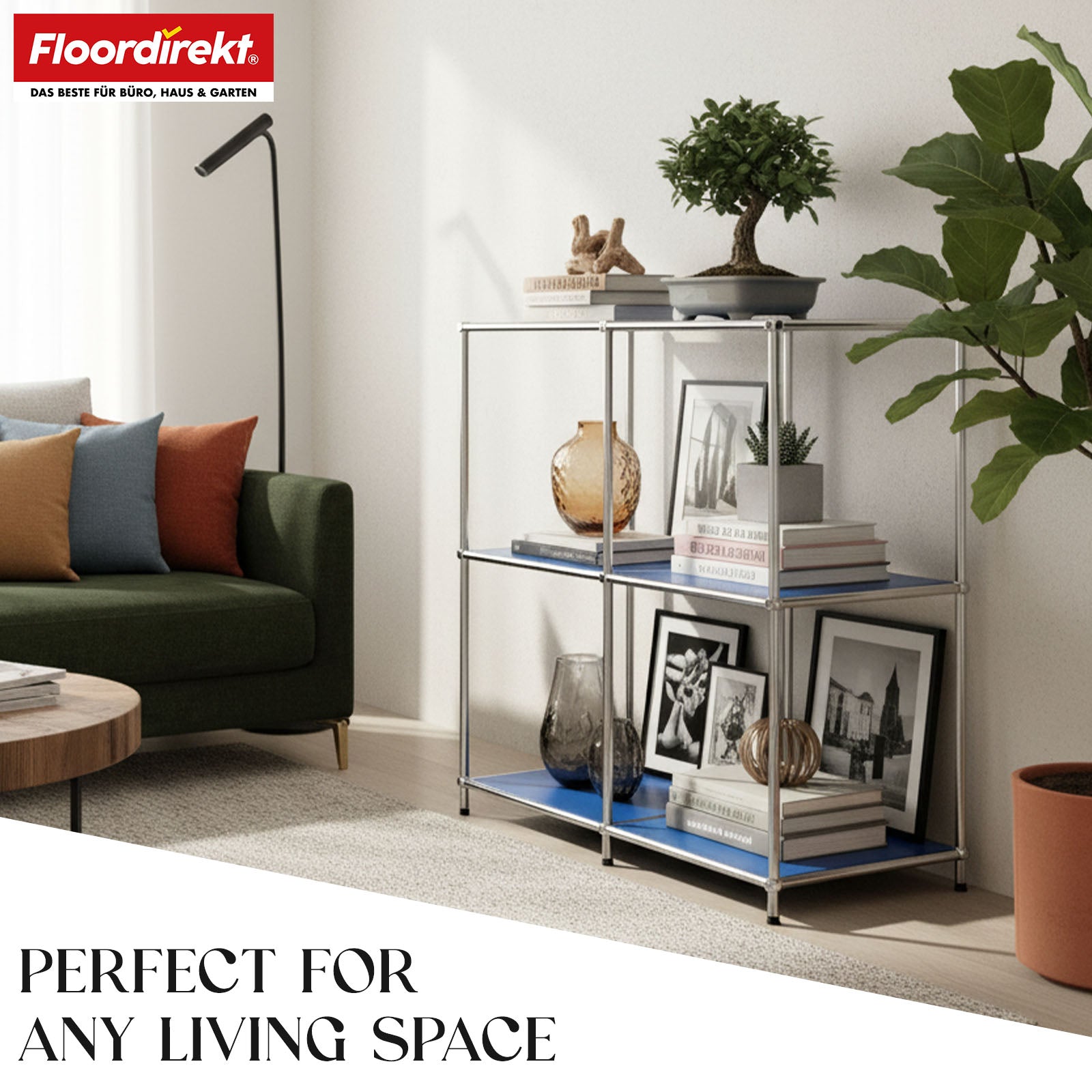 Metal shelving unit | Concept Epure MK-027 | Open 3-tier sideboard & storage shelf | Available in several colours