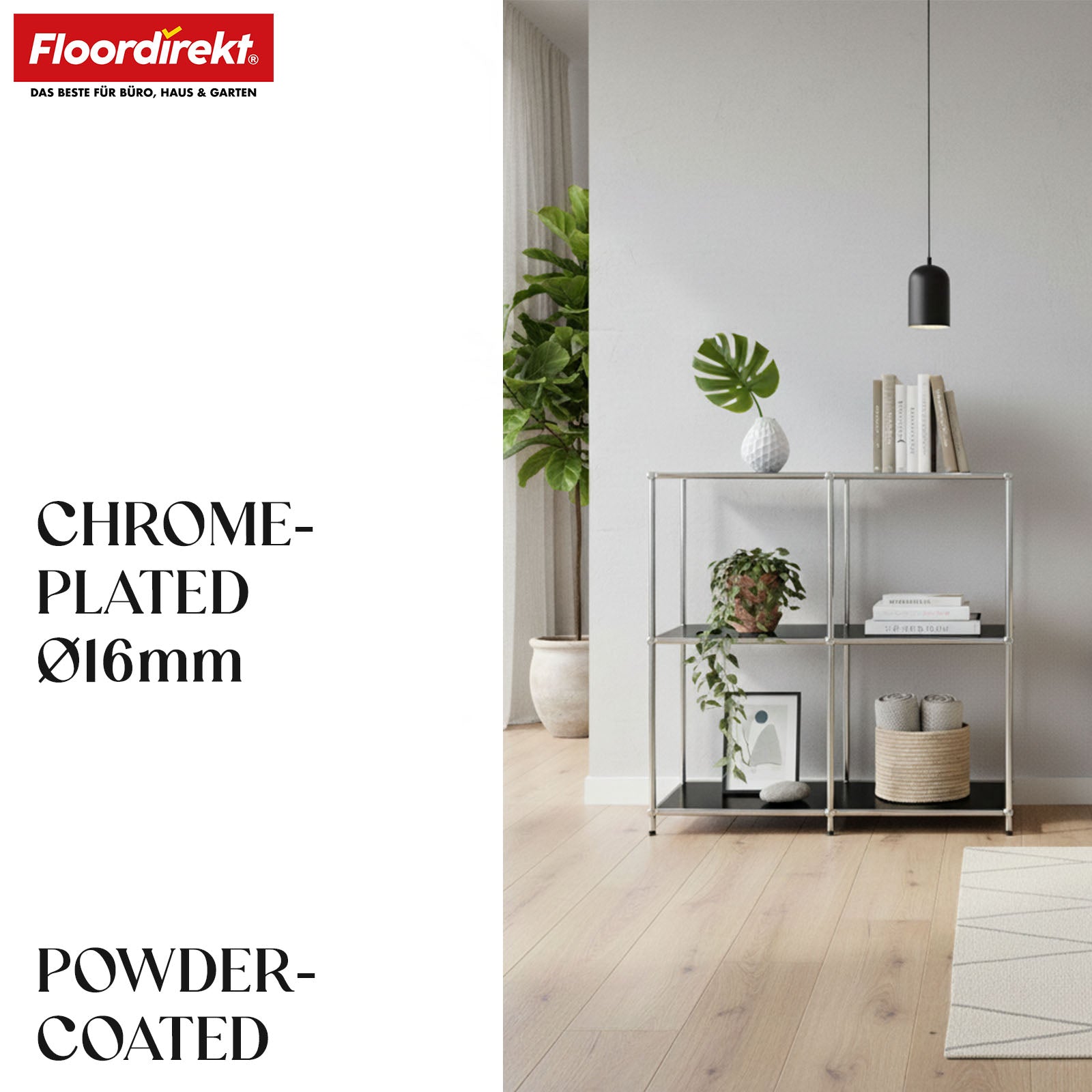 Metal shelving unit | Concept Epure MK-027 | Open 3-tier sideboard & storage shelf | Available in several colours