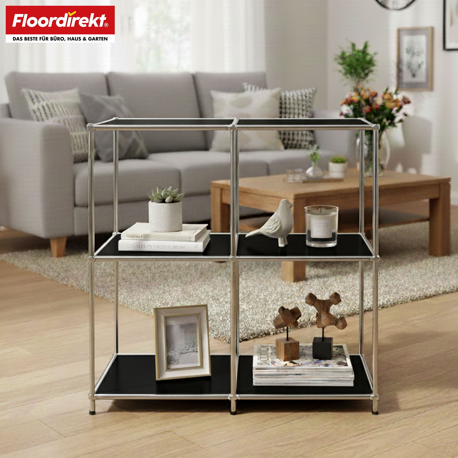 Metal shelving unit | Concept Epure MK-027 | Open 3-tier sideboard & storage shelf | Available in several colours