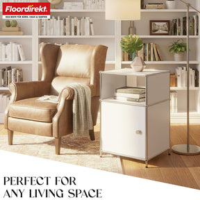 Metal shelving unit | Concept Epure MK-040 | 3-tier storage shelving unit with door & shelves | Available in several colours