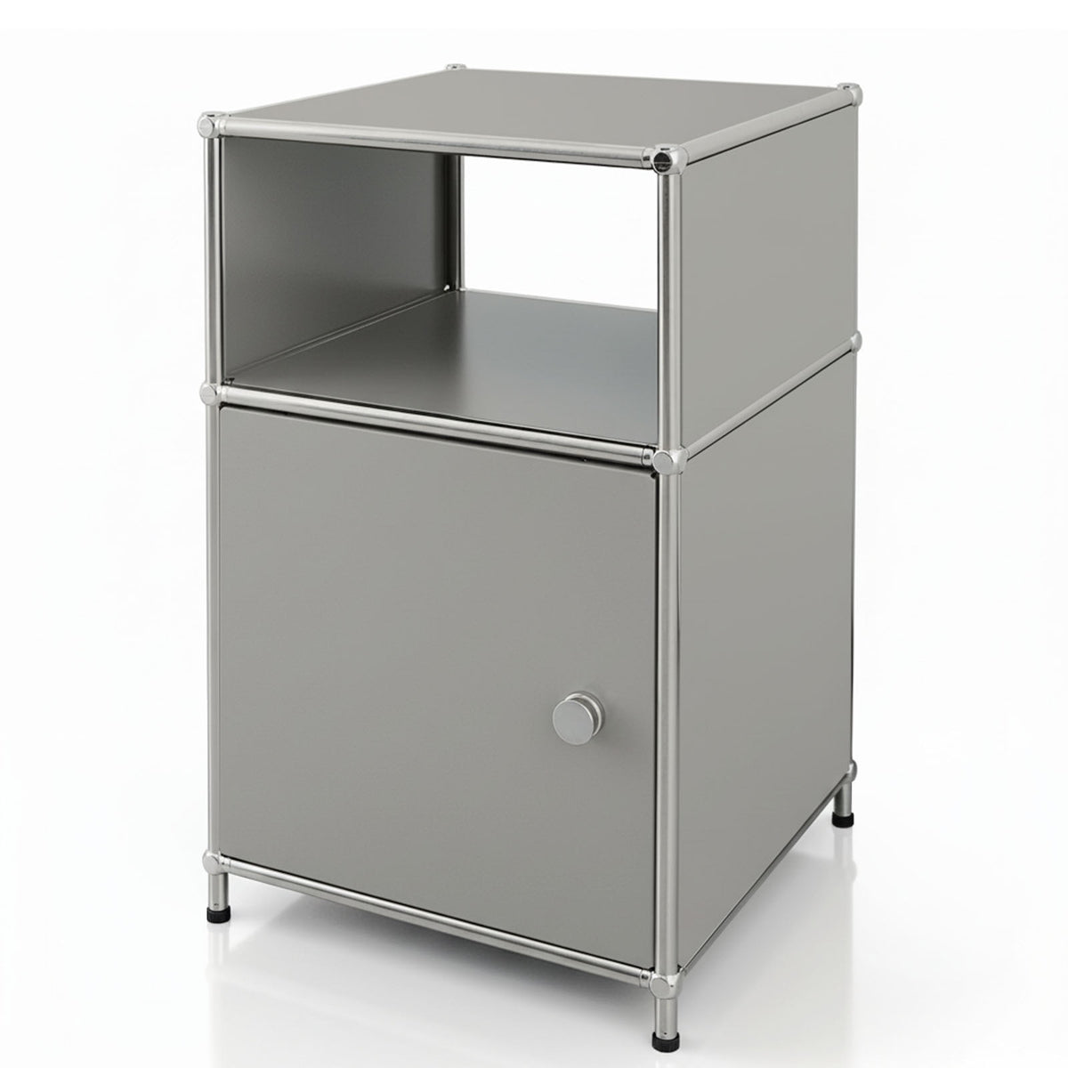 Metal shelving unit | Concept Epure MK-040 | 3-tier storage shelving unit with door & shelves | Available in several colours
