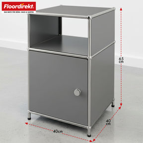 Metal shelving unit | Concept Epure MK-040 | 3-tier storage shelving unit with door & shelves | Available in several colours