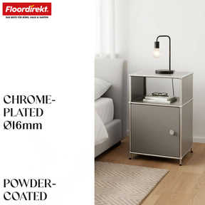 Metal shelving unit | Concept Epure MK-040 | 3-tier storage shelving unit with door & shelves | Available in several colours