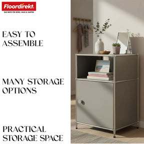 Metal shelving unit | Concept Epure MK-040 | 3-tier storage shelving unit with door & shelves | Available in several colours
