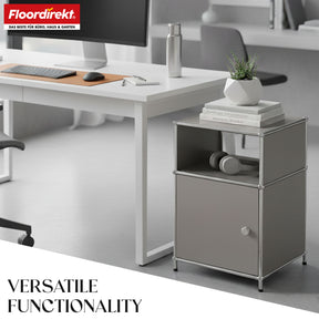 Metal shelving unit | Concept Epure MK-040 | 3-tier storage shelving unit with door & shelves | Available in several colours