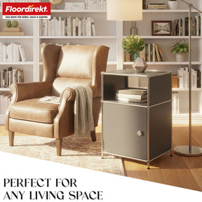 Metal shelving unit | Concept Epure MK-040 | 3-tier storage shelving unit with door & shelves | Available in several colours