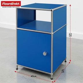 Metal shelving unit | Concept Epure MK-040 | 3-tier storage shelving unit with door & shelves | Available in several colours
