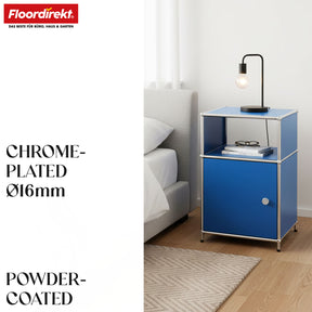 Metal shelving unit | Concept Epure MK-040 | 3-tier storage shelving unit with door & shelves | Available in several colours