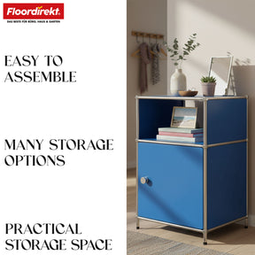 Metal shelving unit | Concept Epure MK-040 | 3-tier storage shelving unit with door & shelves | Available in several colours