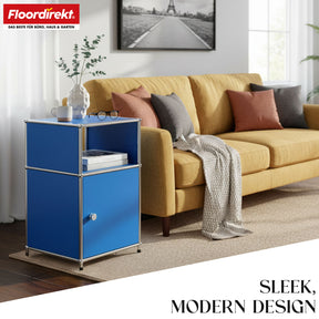 Metal shelving unit | Concept Epure MK-040 | 3-tier storage shelving unit with door & shelves | Available in several colours